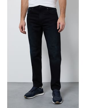 Blue Black Dark Wash Stretch Slim Fit Jean
