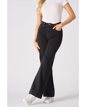 Womens High Rise Sculpt Wide Leg Jeans Black