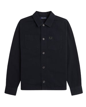 Fred Perry Plain Black Twill Over Shirt Jacket