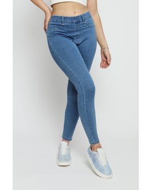 Womens High Rise Jegging Mid Blue