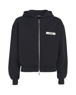 Jacquemus Grosgrain Logo Zip-Up Hoodie