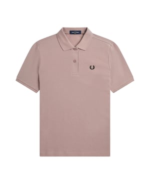 Fred Perry Poloshirt Met Zwart Logo En Donkerroze Kleur