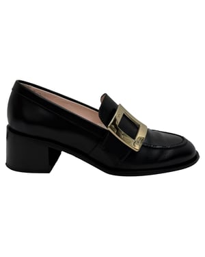 Roger Vivier Viv' Rangers Loafers med spänne och klack i svart läder