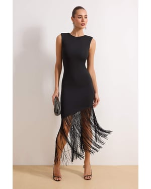 Damklänning med platt, ärmlös chic/nattliknande bodycon-mönster