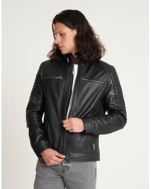 Real Leather Racer Jacket