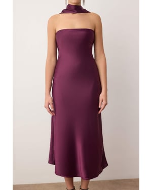 Paarse, rechte, mouwloze maxi-jurk voor dames, chique/avondjurk