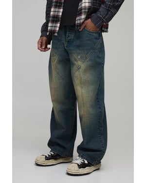 Super Baggy Panelled Washed Jeans