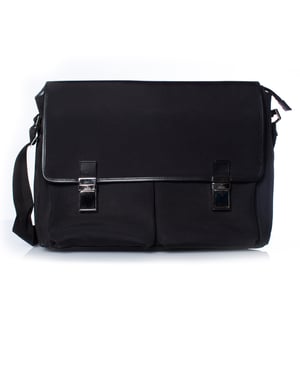 Gucci, black canvas messenger bag