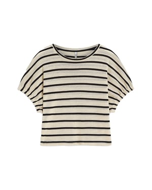 Summum top striped gauze 3s5322-30787 702 pebble beige