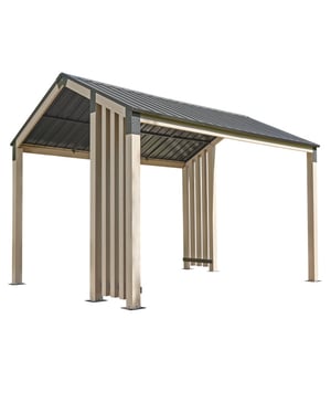 Sojag Lito 1012 paviljoen van aluminium 3x3,7 m houtlook