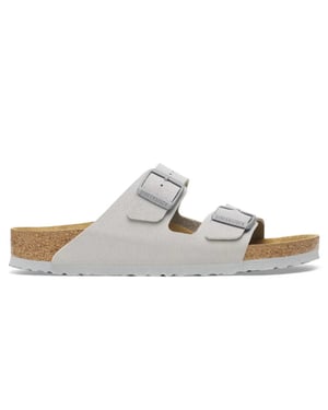 Birkenstock Arizona birko-flor smal voetbed grijze unisex slipper