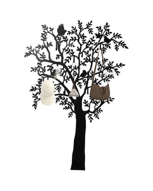 4goodz Wandkapstok metaal boomdesign met vogels 175 cm -