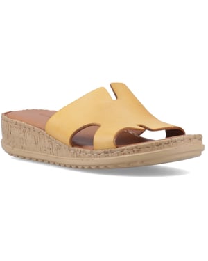 Hush Puppies Eloise Leren Dames Mosterd Sandalen