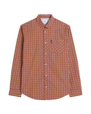 Ben Sherman Heren Signature Huis Check Lange Mouwen Overhemd (Rood)