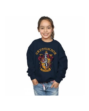 Harry Potter Girls Gryffindor Crest Sweatshirt (Navy Blue)
