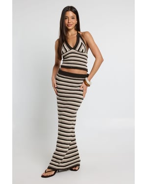 Stripe Crochet Maxi Skirt