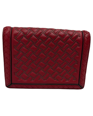 Bottega Veneta Mini Montebello Crossbody Bag in Burgundy Leather