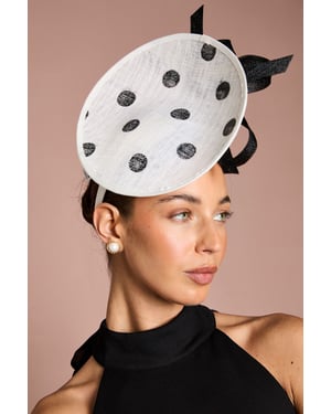 Lisa Tan Printed Spot Disc And Loop Fascinator