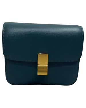 Celine Smooth Teen Box Bag in groen leer