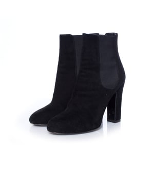 Dolce & Gabbana, svarta chelseaboots i mocka med klack.
