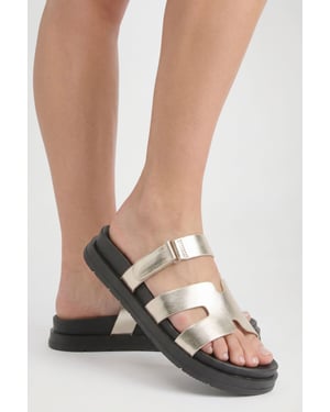 Wide Fit Cut Out Platform Sliders