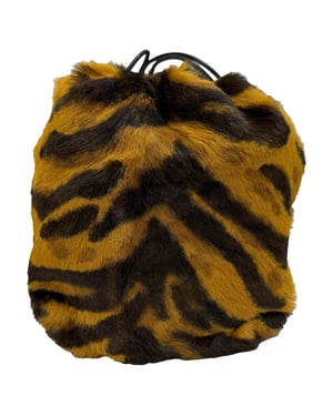 Jil Sander Tiger-Mönstrad Bucket Bag i Brun Ponnyhår