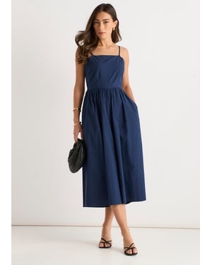 Navy Wide Leg Strappy Jumpsuit