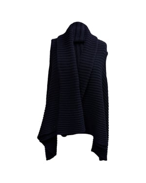 The Row Ribbed Knit Vest in Blue Wool