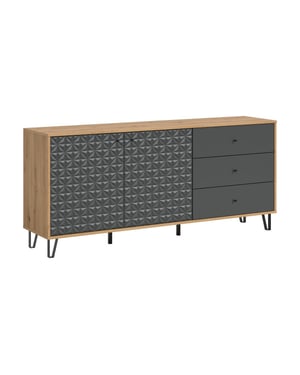 Furnilux Sideboard artisan oak en moderne opbergkast met lades en open vakken