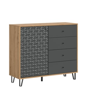 Furnilux Elegante hoge kast in artisan eik en ruime opbergoplossing met lades