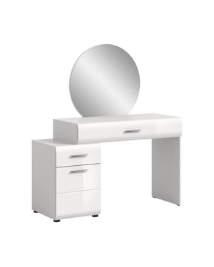 Furnilux Moderne schminktafel met spiegel ruime opbergkast op wieltjes hoogwaardig