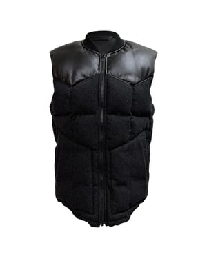Armani Exchange mouwloos donsjack van zwarte wol