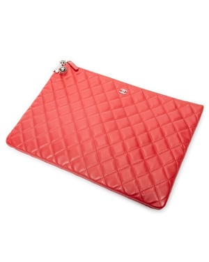 Large Charm O-Case Zip  Clutch