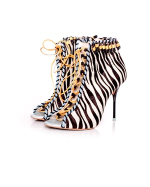 Sophia Webster, ankle boots with zebra print