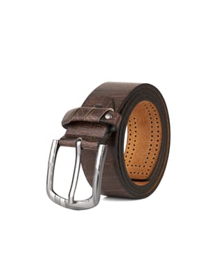 Mens Jeans Belt, Brown Vintage Effect 1.5" Distressed Leather Belt