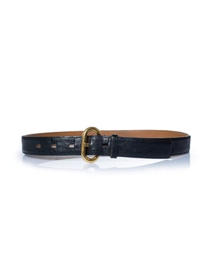 Delvaux, struisvogel zwart leren tailleband