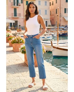 Cotton Ankle Grazer Stretch Jean