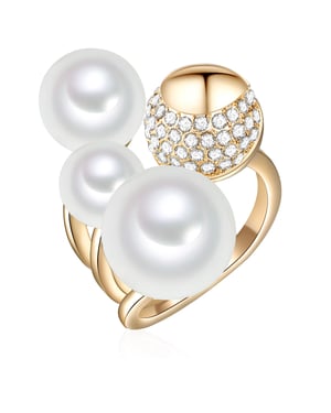 Female Pearl Ring Brass