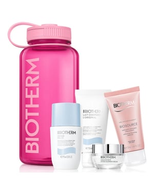 Biotherm Set: Deo Pure Deodorant Roll On 50ml + Lait Corporel Anti Drying Body Milk 50ml + Biosource Cleanser 50ml + Barrier Day Cream 15ml