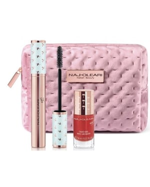 Naj Oleari Gift Set Wear The Volume Mascara + Oleo Gel Nail Lacquer 22 Red + Pouch