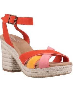 TOMS Majorca Strappy Dames Sandalen Van Leer Met Vlammenprint