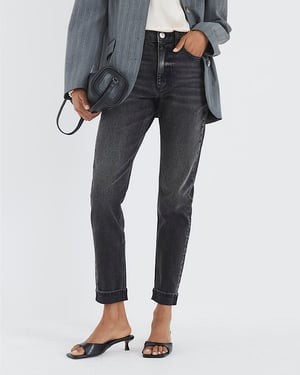 River Island Womens Mom Jeans Black High Rise Sculpt