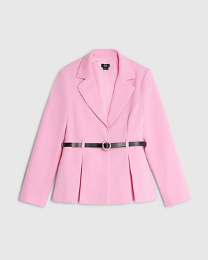 River Island Girls Blazer Pink Belted Collared
