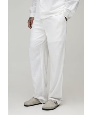 Tall Half & Half Waist Relaxed Fit Linen Blend Trouser