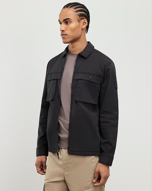 River Island Mens Overshirt Black Regular Fit Zipped