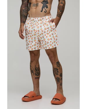 Fruit Printed Mid Length Swim Short