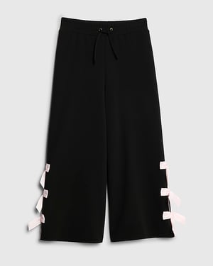 River Island Girls Wide Leg Trousers Black Bow