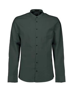 No Excess Shirt with linen granddad dark steel