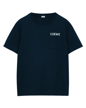 Embroidered Logo T-shirt in Navy