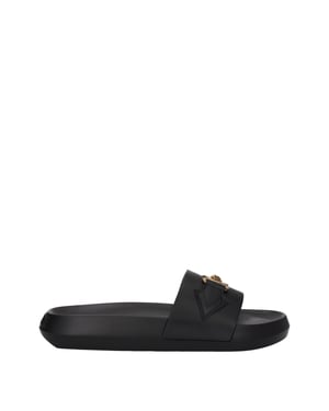Versace Svart Lädertofflor